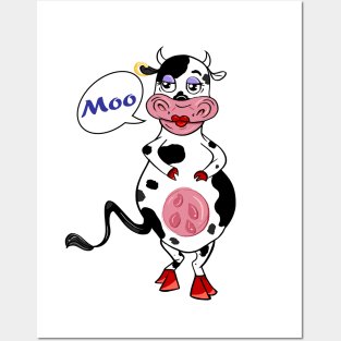 lady cow Posters and Art